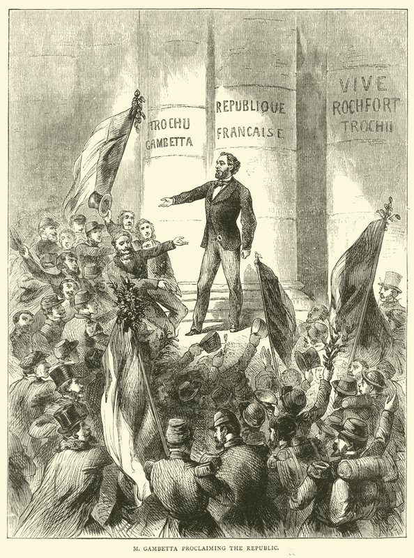 M Gambetta julistamassa tasavallan, syyskuu 1870 tekijältä English School