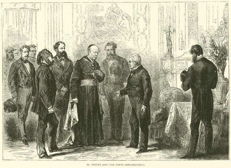 M Thiers ja diplomaattikunta, maaliskuu 1871 tekijältä English School
