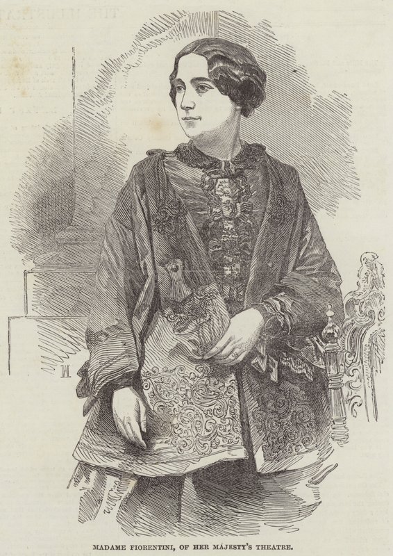 Madame Fiorentini, Hänen Majesteettinsa teatterista (kaiverrus) tekijältä English School