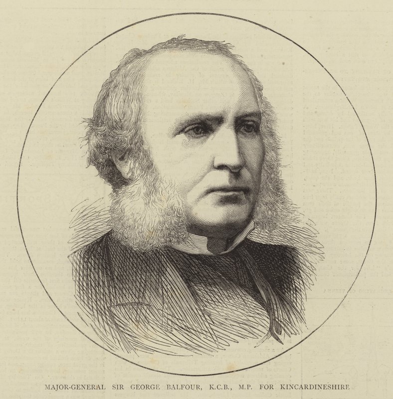 Kenraalimajuri Sir George Balfour, KCB, Kincardineshiren kansanedustaja (kaiverrus) tekijältä English School
