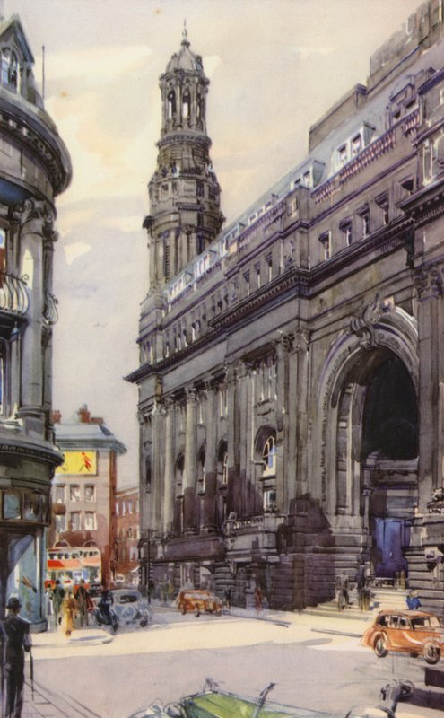 Manchester Royal Exchange (väri litho) tekijältä English School