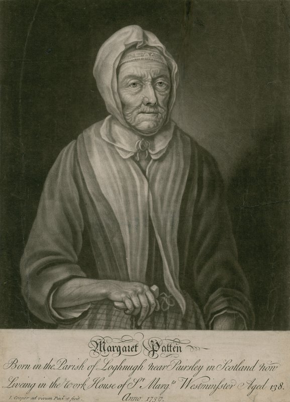 Margaret Patten, joka asuu nyt St Margaretsin työtalossa Westminsterissä, 138-vuotias tekijältä English School