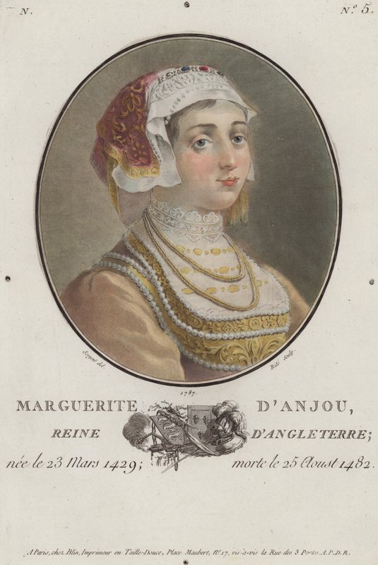 Margaret Anjou, Englannin kuninkaan Henrik VI:n kuningatar puoliso (värillinen kaiverrus) tekijältä English School