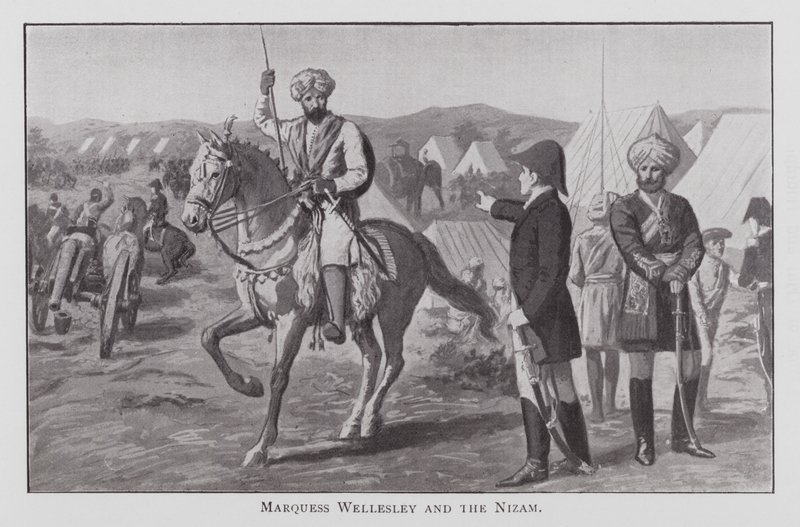 Marquess Wellesley ja Nizam (litho) tekijältä English School