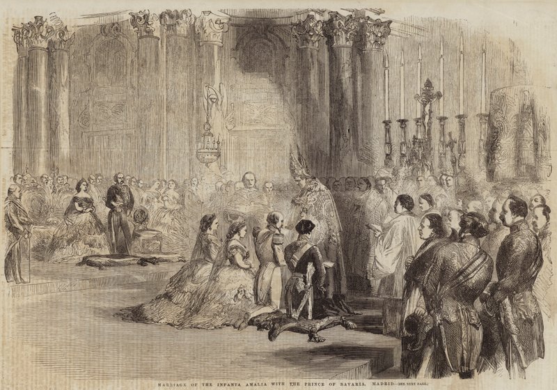Infanta Amalian ja Baijerin prinssin avioliitto, Madrid (kaiverrus). tekijältä English School
