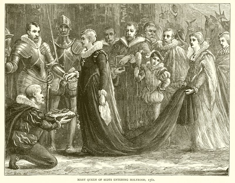 Mary Skotlannin kuningatar saapuu Holyroodiin, 1561 tekijältä English School