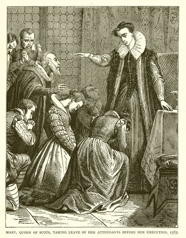 Mary, Skotlannin kuningatar, jättää palvelijansa lomalle ennen teloitustaan, 1587 tekijältä English School
