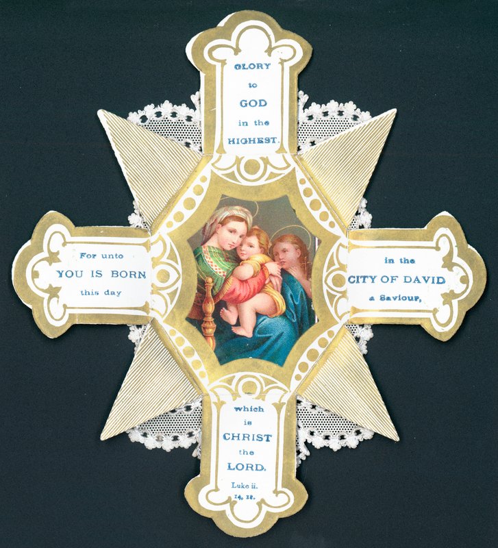 Maria ja Jeesus-lapsi, joulukortti tekijältä English School