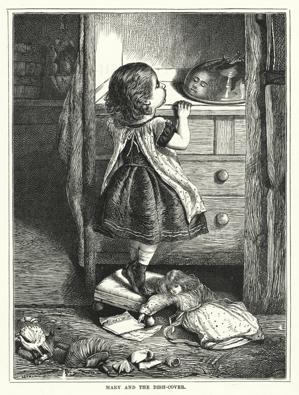 Maria ja astianpäällinen (kaiverrus) tekijältä English School