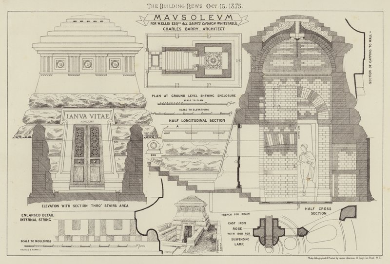 Mausoleumi, W Ellis Esquire All Saints Church Whitstable (kaiverrus) tekijältä English School