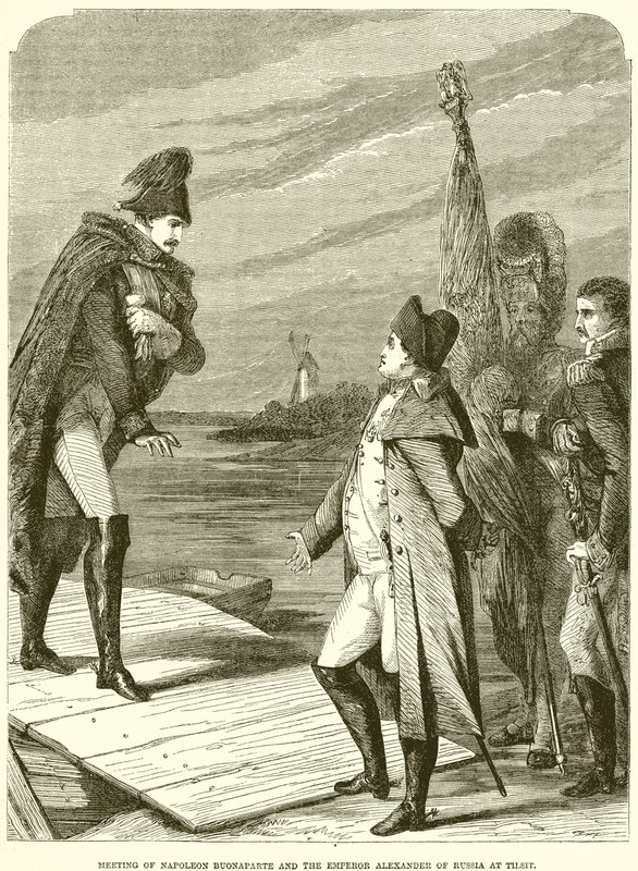 Napoleon Buonaparten ja Venäjän keisari Aleksanterin tapaaminen Tilsitissä tekijältä English School