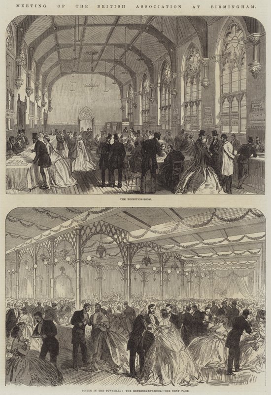 British Associationin kokous Birminghamissa (kaiverrus) tekijältä English School
