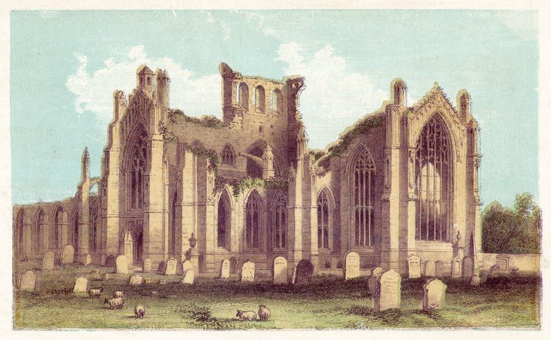 Melrose Abbey (värilitro) tekijältä English School