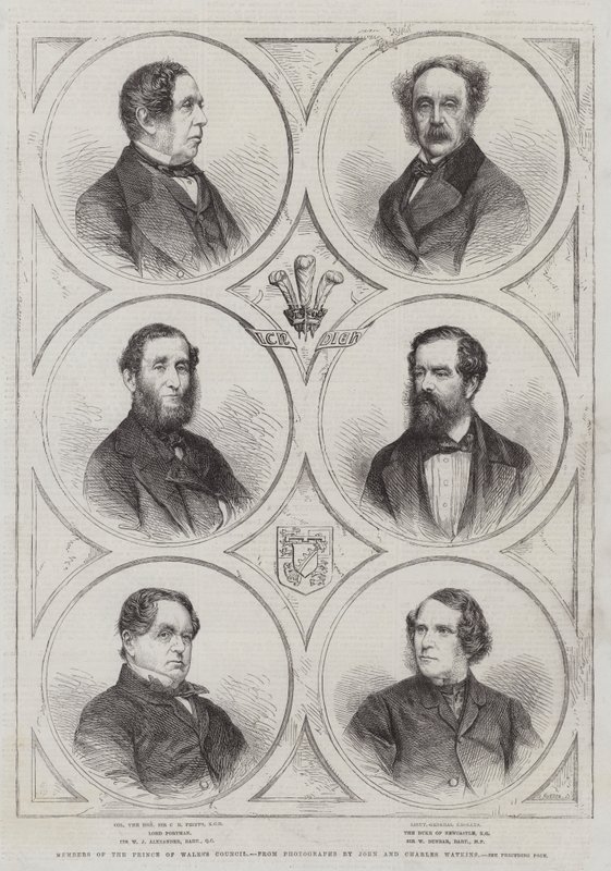 Walesin prinssin neuvoston jäsenet (kaiverrus) tekijältä English School
