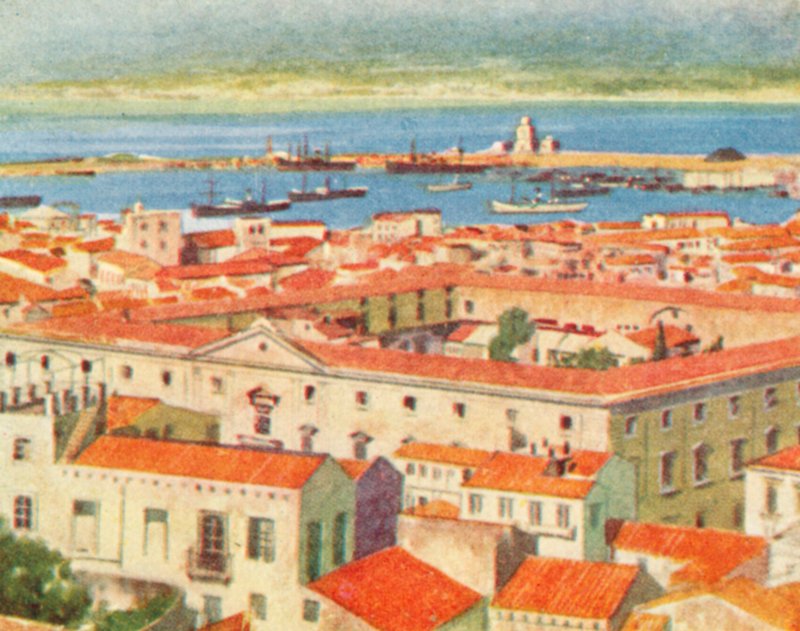 Messina, kaupunki ja salmi (värilitro) tekijältä English School