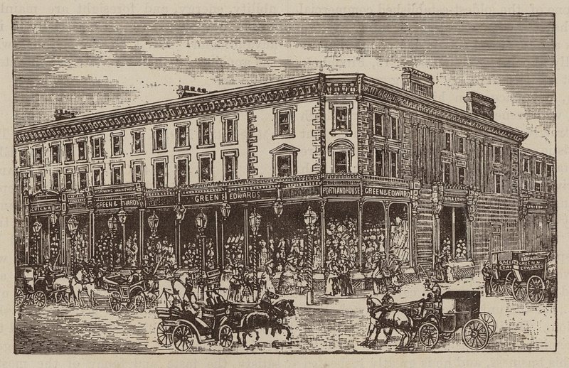 Messrs Green and Edwards, Drapers, Outfitters, etc, 2, 4, 6, 8 ja 14, Circus Road, St John