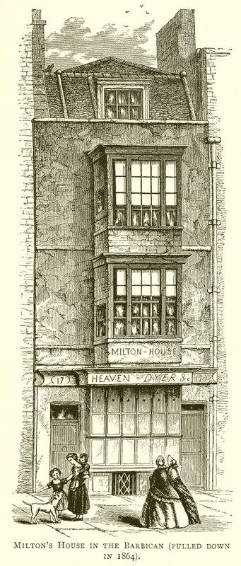 Miltons House in the Barbican (purettu vuonna 1864) tekijältä English School