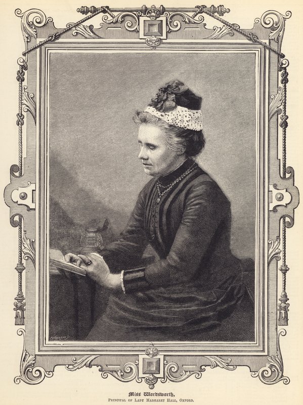 Miss Wordsworth, Lady Margaret Hallin rehtori, Oxford (kaiverrus) tekijältä English School