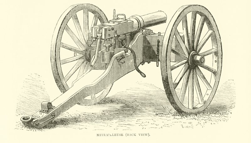 Mitrailleuse, takakuva, elokuu 1870 tekijältä English School