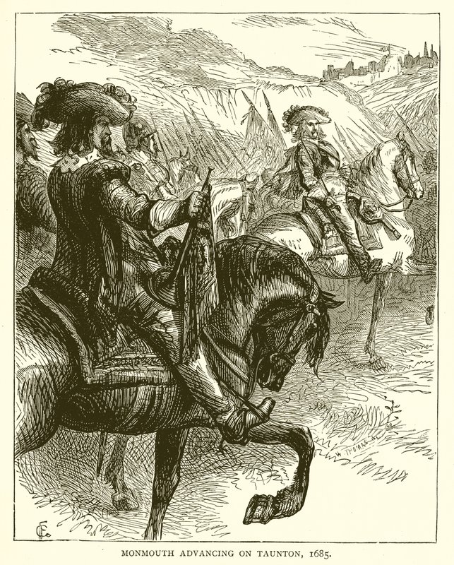 Monmouth etenee Tauntoniin, 1685 tekijältä English School