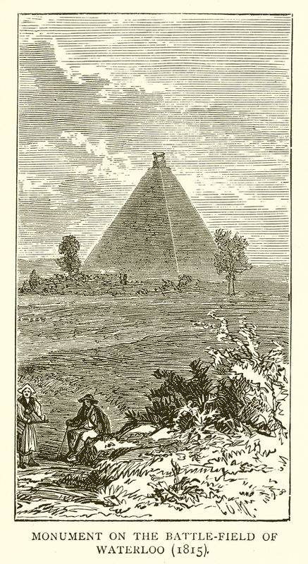 Muistomerkki Waterloon taistelukentällä (1815) tekijältä English School