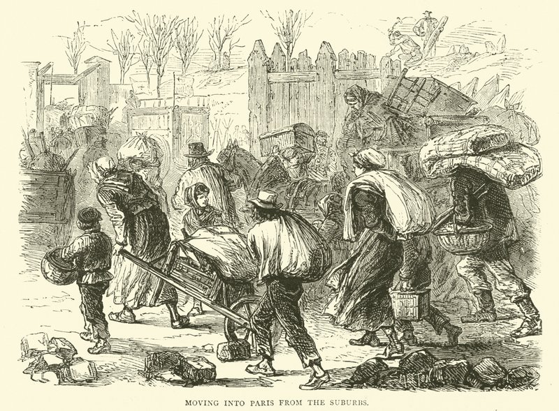 Muutto Pariisiin lähiöistä joulukuussa 1870 tekijältä English School