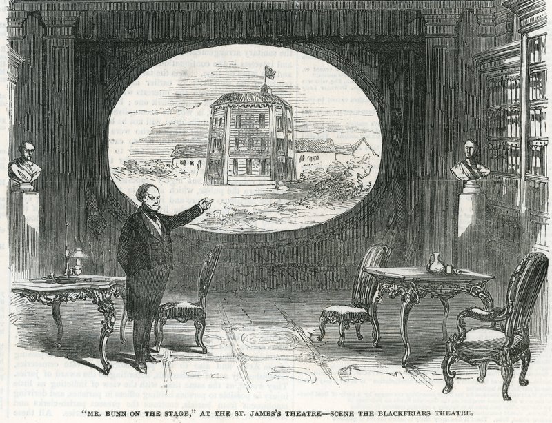 Herra Bunn lavalla, St James -teatterissa - Scene the Blackfriars Theater tekijältä English School