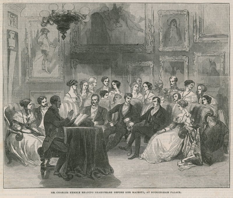 Herra Charles Kemble lukee Shakespearea tekijältä English School