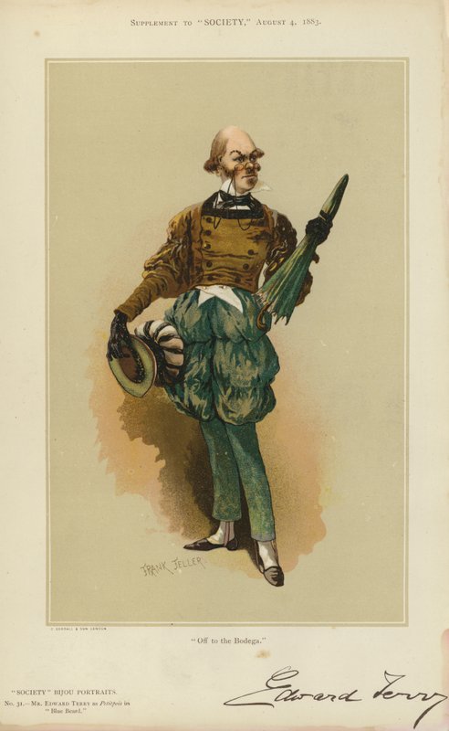 Herra Edward Terry, Petitpoisin roolissa Blue Beardissa (väri litho) tekijältä English School
