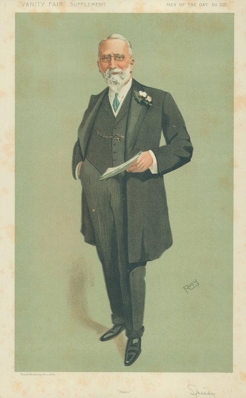 Mr Evan Spicer, Paperi, 8. toukokuuta 1912, Vanity Fair -sarjakuva tekijältä English School
