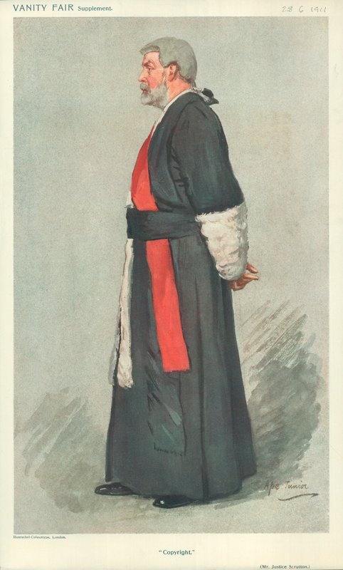 Mr Justice Scrutton, Tekijänoikeus, 28. kesäkuuta 1911, Vanity Fair -sarjakuva tekijältä English School