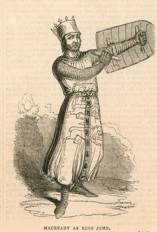Mr Macready näytelmän King John nimiroolissa, Drury Lane Theatre, Lontoo tekijältä English School