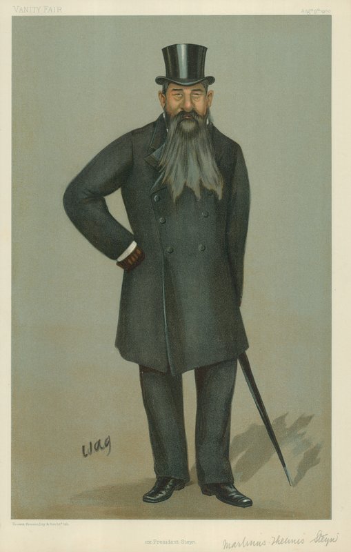 herra Martinus Theunis Steyn, entinen presidentti Steyn, 9. elokuuta 1900, Vanity Fair -sarjakuva tekijältä English School