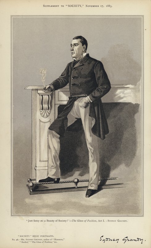herra Sydney Grundy (väri litho) tekijältä English School