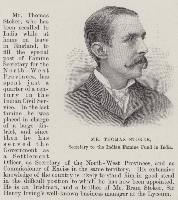 Thomas Stoker, Intian nälänhätärahaston sihteeri tekijältä English School