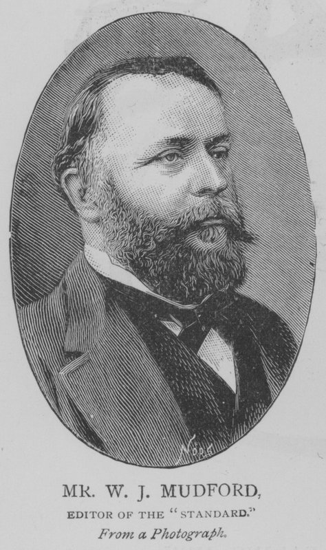 W J Mudford, "Standardin" toimittaja (kaiverrus) tekijältä English School