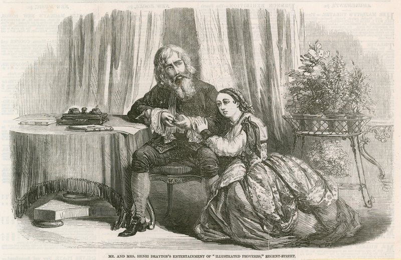 Herra ja rouva Henri Draytonin viihdettä Illustrated Proverbsissa, Regent Street, Lontoo tekijältä English School