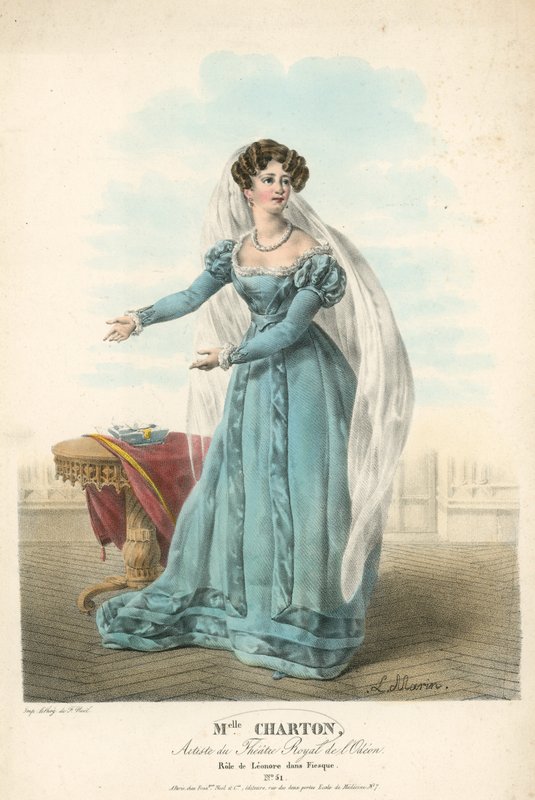 rouva Charton, taiteilija du Theatre Royal de lOdeon Leonoren roolissa elokuvassa Fiesque tekijältä English School