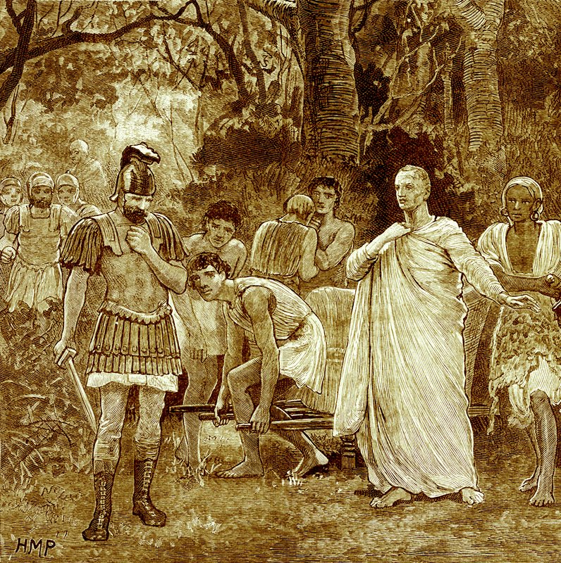 Ciceron murha, kuvitus Edward Ollierin Cassells Illustrated Universal Historysta, julkaistu 1890 (digitaalisesti paranneltu kuva) tekijältä English School