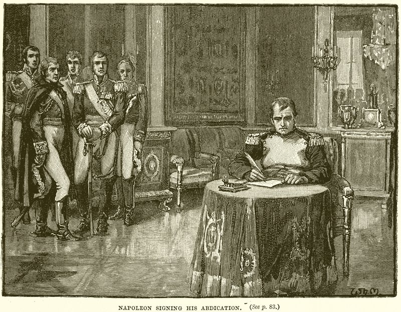 Napoleon allekirjoittaa luopumuksensa tekijältä English School