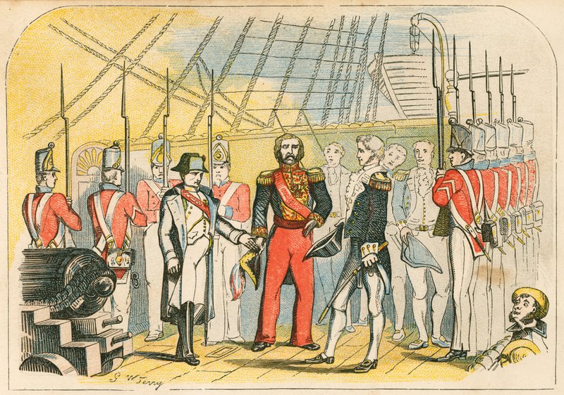 Napoleon antautumassa englantilaisille tekijältä English School
