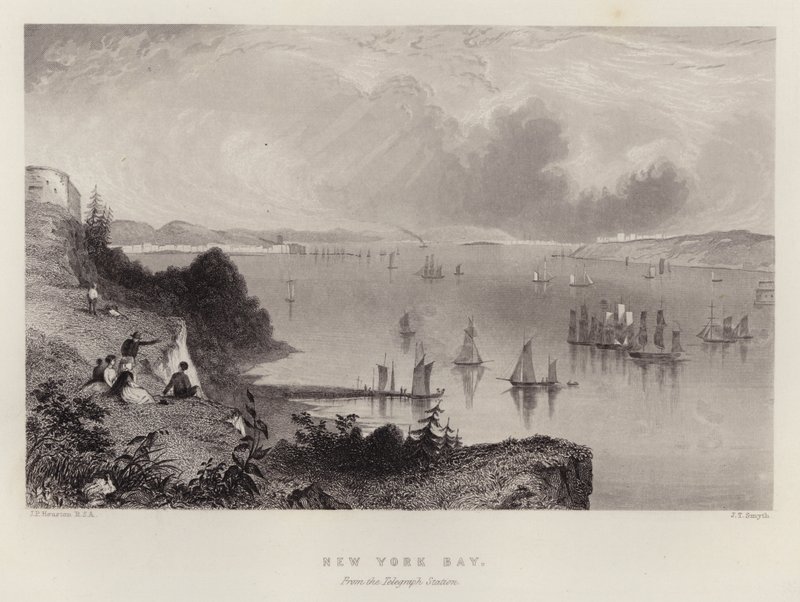 New York Bay, Telegraph-asemalta (väri litho) tekijältä English School