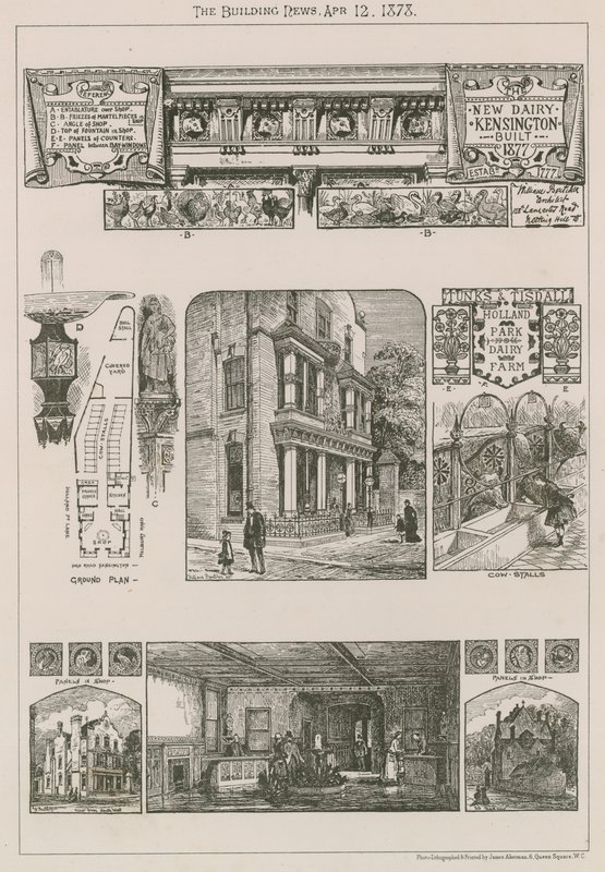 Uusi meijeri, Kensington, rakennettu 1777 tekijältä English School