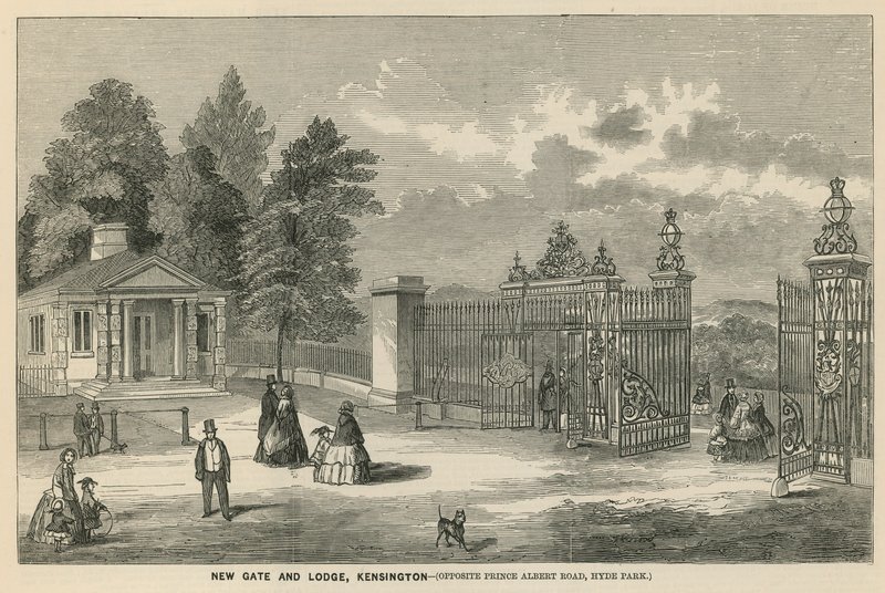 Uusi portti ja majatalo, Kensington, Prince Albert Roadia vastapäätä, Hyde Park tekijältä English School