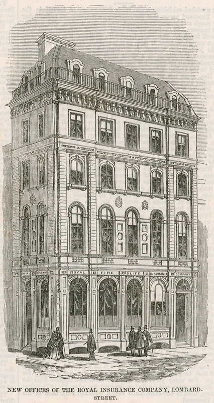 Royal Insurance Companyn uudet toimistot, Lombard Street, Lontoo tekijältä English School