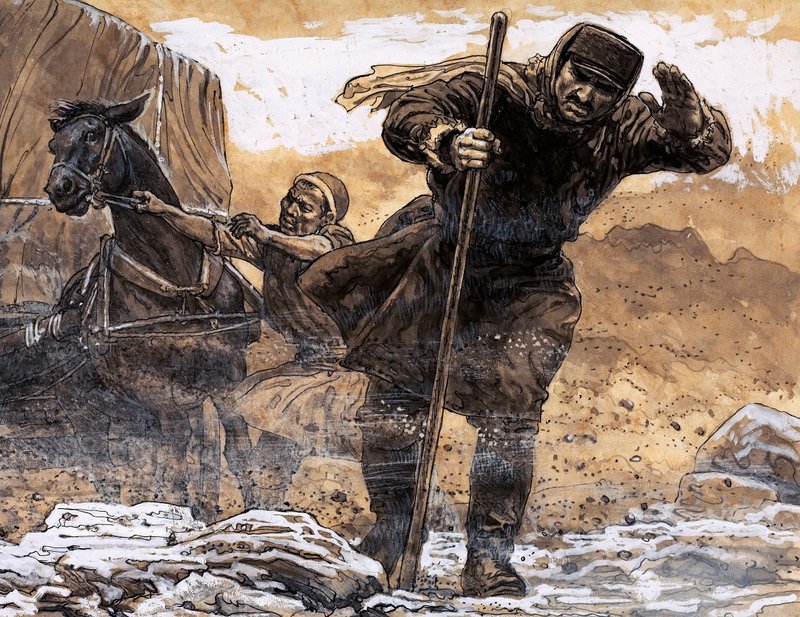 Nikolai Prževalski kohtasi ensimmäisen Gobin aavikon kauhun, kun hiekkamyrsky nielaisi hänet (guassi paperilla) tekijältä English School