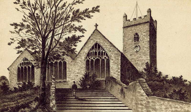 Pohjois-Devon: Ilfracombe Parish Church, Holy Trinity (litografia) tekijältä English School