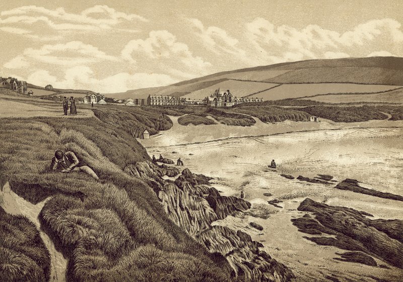 Pohjois-Devon: Woolacombe Sands (litografia) tekijältä English School