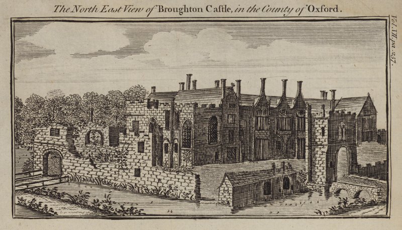Koillisnäkymä Broughton Castle, Oxfordshire tekijältä English School