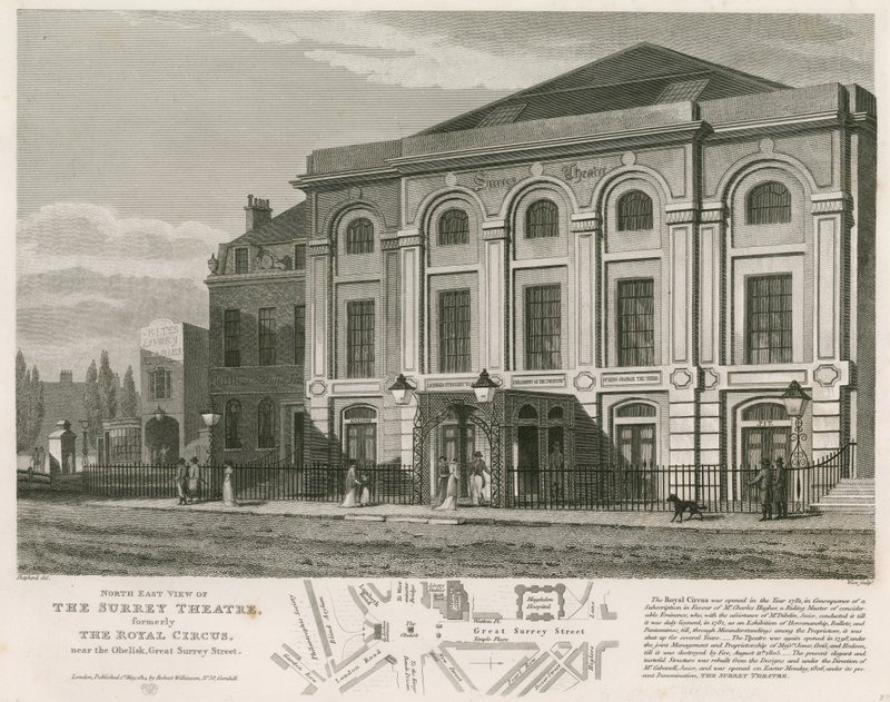 Näkymä koilliseen Surrey Theatrelle, Blackfriars Roadille, Lontoossa tekijältä English School